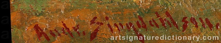 Authentic signature by Andreas SINGDAHLSEN on  artwork