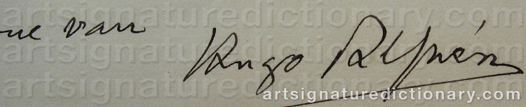 Authentic signature by Hugo ALFVÉN on  artwork