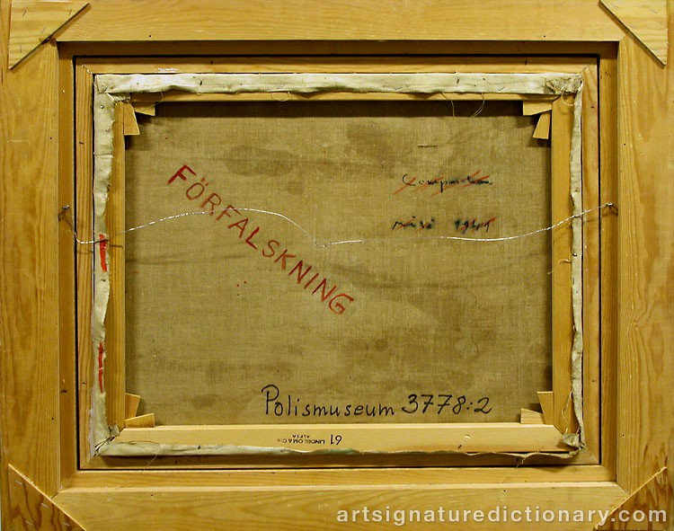 Close-up details showing Joan MIRO signature forgery characteristics