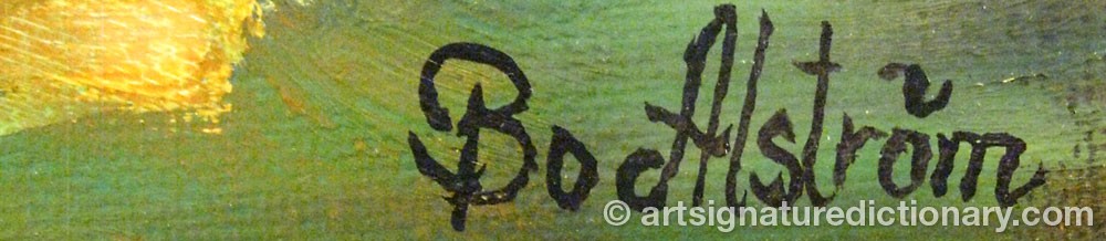 Authentic signature by Bo ALSTRÖM on artwork