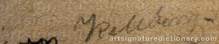 Authentic signature by Fritiof KJELLBERG on  artwork