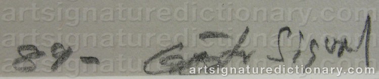 Authentic signature by Gösta SIGVARD on  artwork