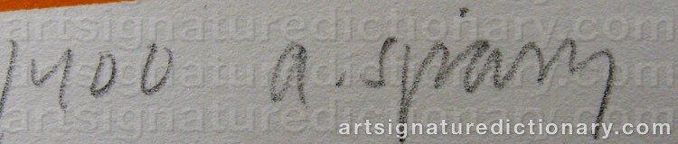 Authentic signature by Anna SPÅNG on  artwork