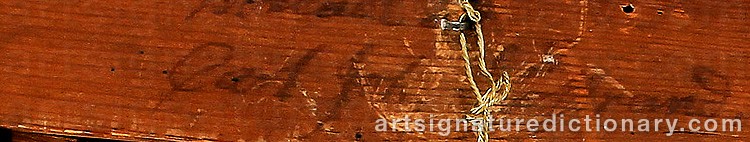 Authentic signature by Carl Johan SJÖSTRAND on  artwork