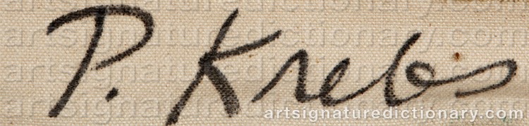 Authentic signature by Penelope KREBS on Painting/Watercolour artwork