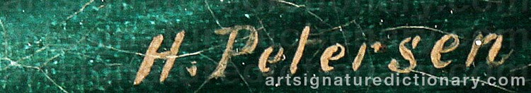 Authentic signature by Heinrich Andreas Sophus PETERSEN on  artwork