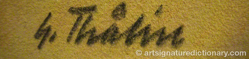 Authentic signature by Gösta THÅLIN on  artwork