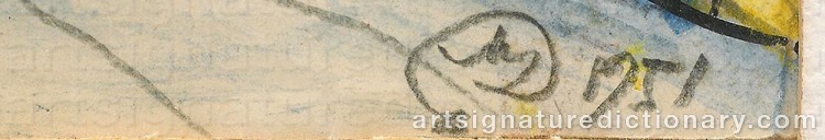 Signature by Mstislav Valerianovich DOBUZHINSKY
