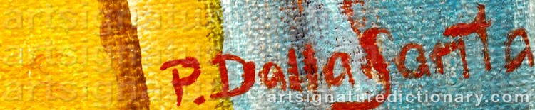 Authentic signature by Pietro DALLA SANTA on artwork