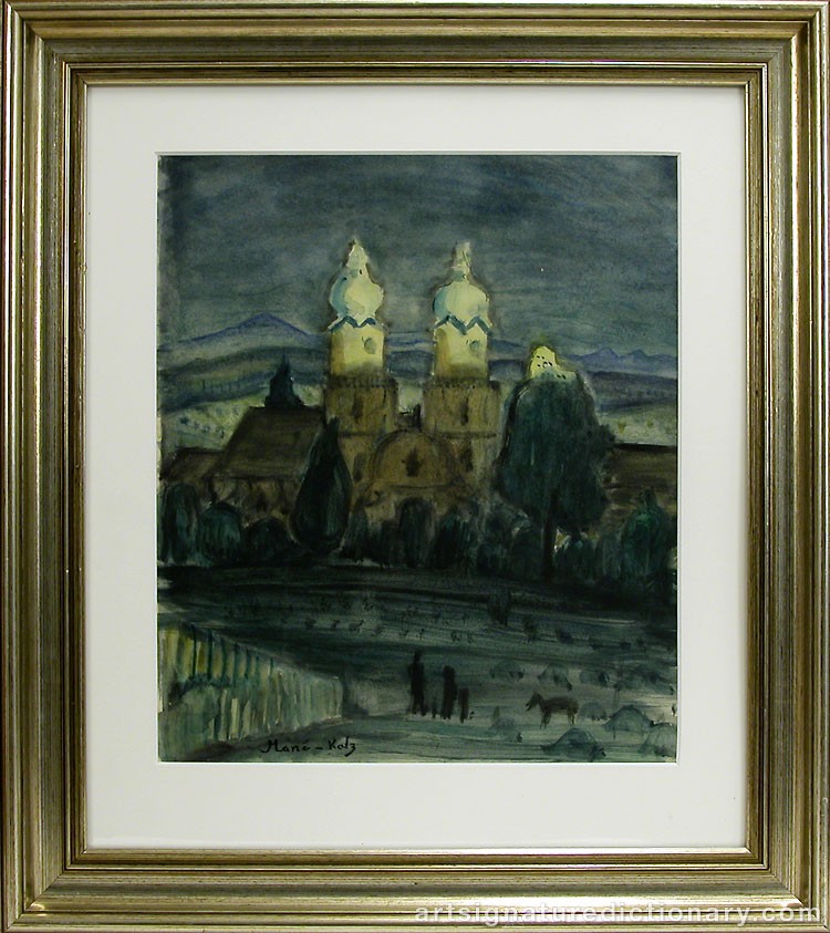 Close-up details showing Emmanuel MANÉ-KATZ signature forgery characteristics