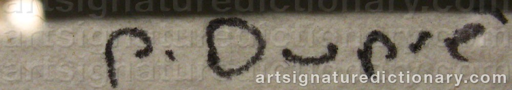 Authentic signature by Patrick DUPRÉ on  artwork