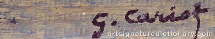 Authentic signature by Gustave Camille Gaston CARIOT on artwork