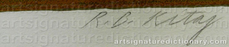 Signature by Ronald Brooks ‘R.b.’ KITAJ