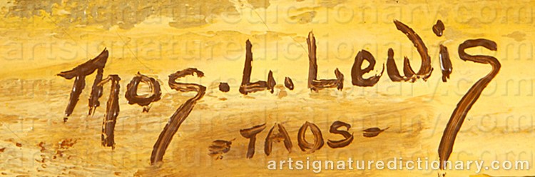 Authentic signature by Thomas L. LEWIS on Painting/Watercolour artwork