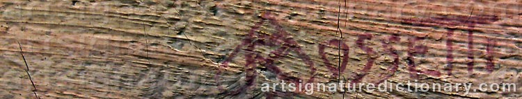 Authentic signature by Luigi ROSSETTI on  artwork