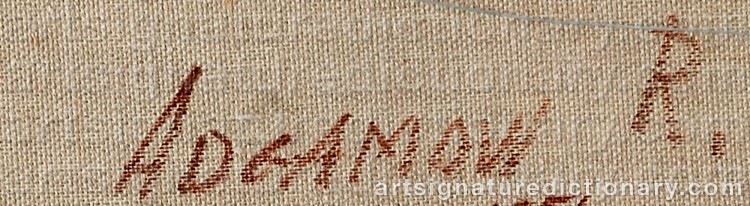 Authentic signature by Ruslan ADAMOV on  artwork