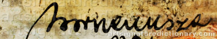 Authentic signature by László BORNEMISZA on  artwork