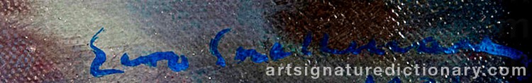 Authentic signature by Eero SNELLMAN on artwork
