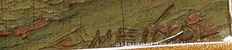 Authentic signature by Albert MEINDL on  artwork