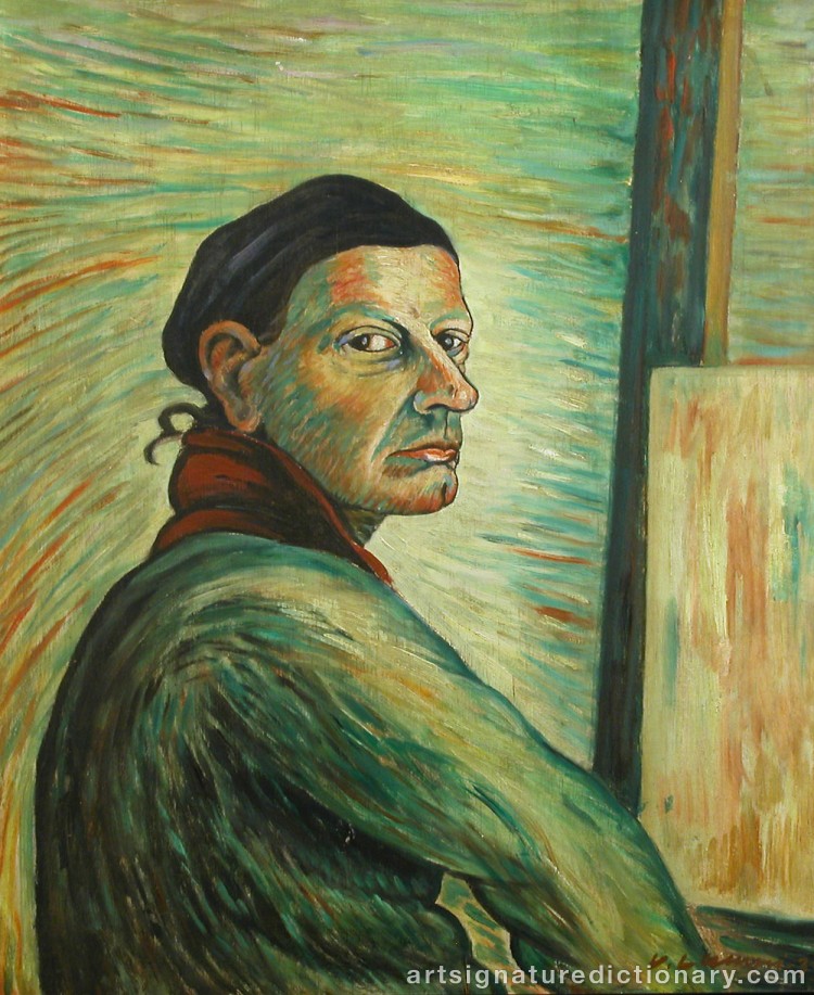 Close-up details showing Vilho LAMPI signature forgery characteristics