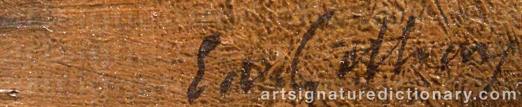 Authentic signature by Edouard GELHAY on  artwork