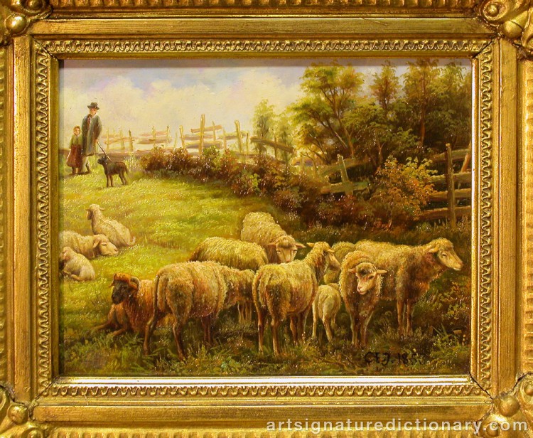 Close-up details showing Charles Emile JACQUE signature forgery characteristics