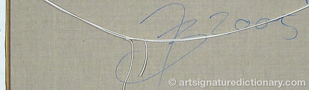 Authentic signature by Jacob BROSTRUP on  artwork