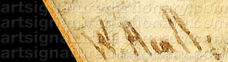 Authentic signature by William HULL on  artwork