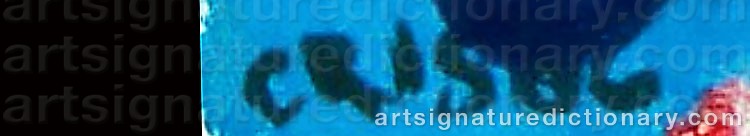 Authentic signature by Cris Af ENEHIELM on artwork