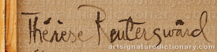 Authentic signature by Thérèse REUTERSWÄRD on  artwork