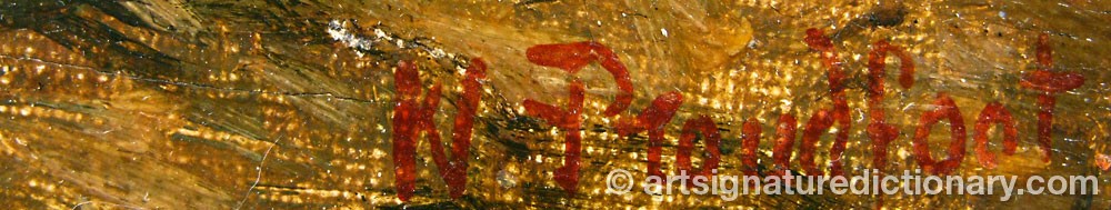 Authentic signature by William PROUDFOOT on  artwork