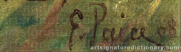 Authentic signature by George PAICE on artwork