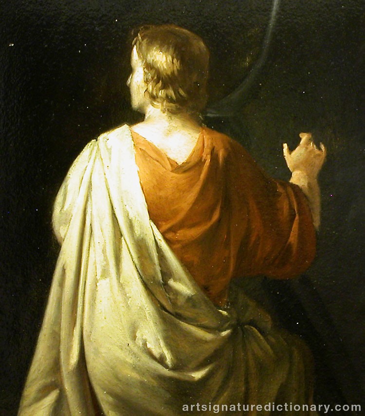 Close-up details showing Peter Nicolai ARBO signature forgery characteristics