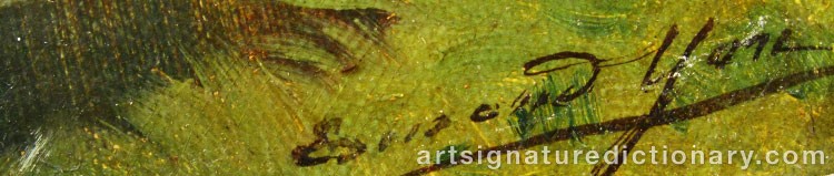 Authentic signature by Edmond YON on  artwork