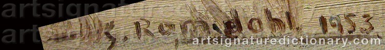 Authentic signature by Gunnar ROMDAHL on  artwork