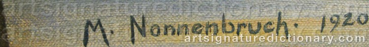 Authentic signature by Max NONNENBRUCH on  artwork