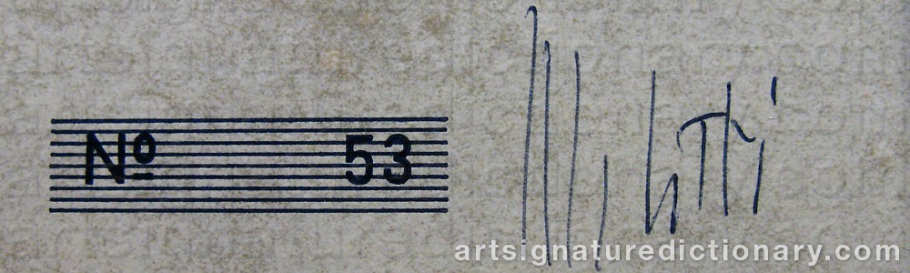 Authentic signature by Fausto MELOTTI on  artwork