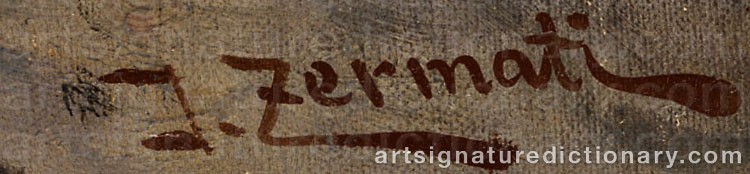Authentic signature by Jules ZERMATI on  artwork
