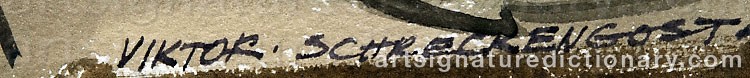 Authentic signature by Viktor SCHRECKENGOST on  artwork