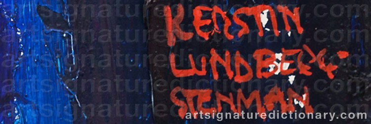 Authentic signature by Kerstin LUNDBERG-STENMAN on Painting/Watercolour artwork