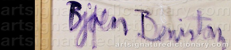 Authentic signature by Bjørn BENISTON on  artwork
