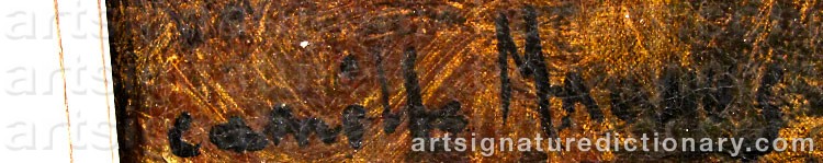 Authentic signature by Camille MAGNUS on  artwork