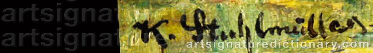 Authentic signature by Karl STUHLMÜLLER on artwork