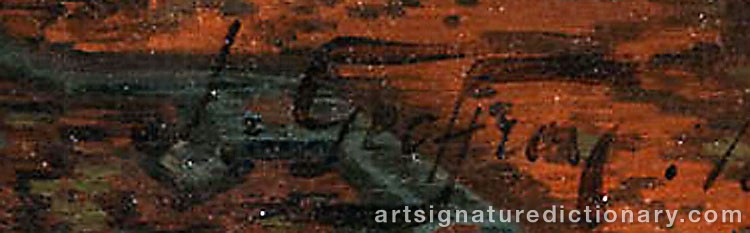 Authentic signature by Jean Jules Henry GEOFFROY on  artwork