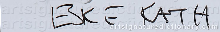 Authentic signature by Eske KATH on  artwork