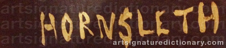 Authentic signature by Kristian HORNSLETH on  artwork
