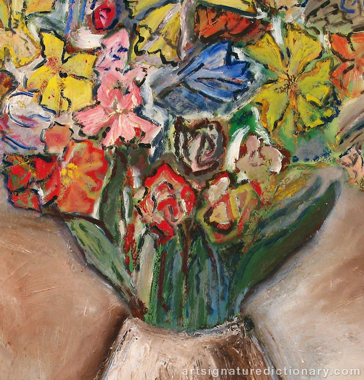 Close-up details showing Albin AMELIN signature forgery characteristics