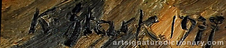 Authentic signature by Karl STARK on artwork