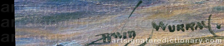 Authentic signature by David MURRAY on artwork