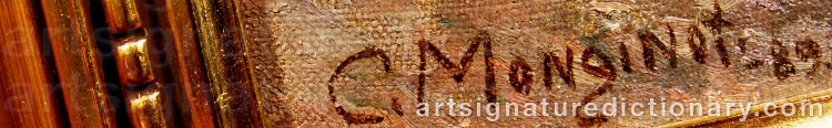 Authentic signature by Charles MONGINOT on  artwork